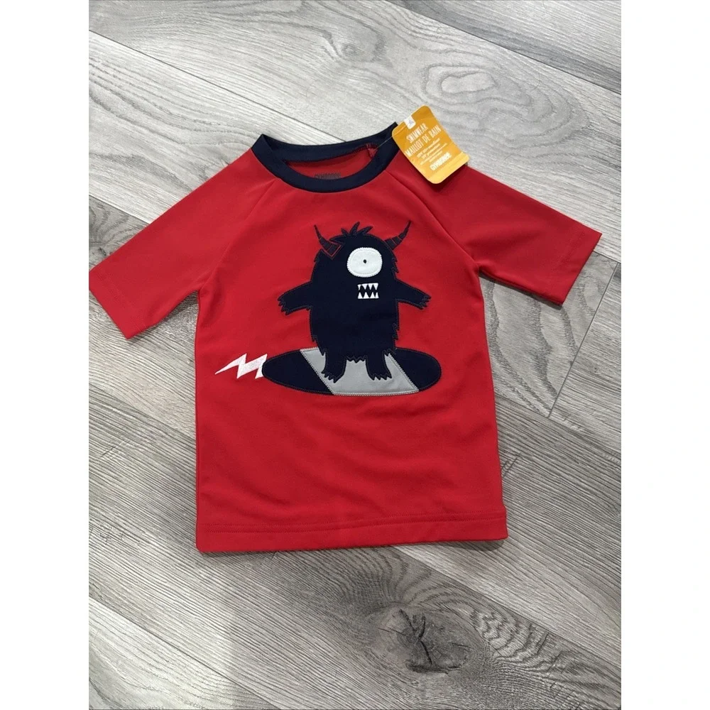 NWT 2017 Gymboree Swim Shop Monster Skate Board Rash Guard Top Boys 18-24‎ M